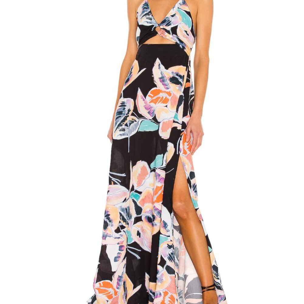 Maaji Aurora Artistic Flower Cutout Coverup Maxi Dress Size M